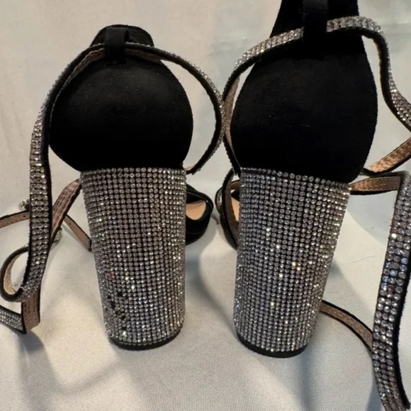 Windsor Black and Silver Strappy Heels - Picture 4 of 5